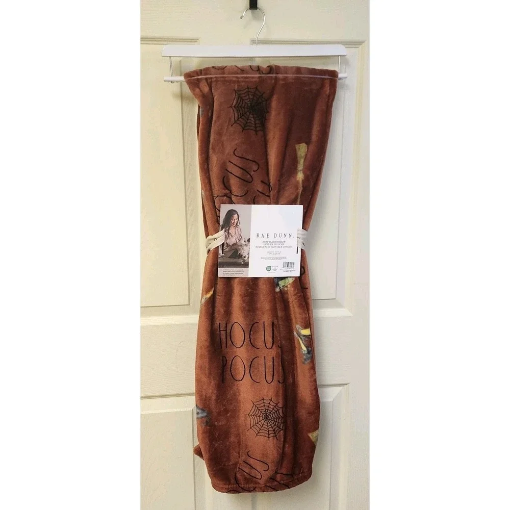 Rae Dunn Hocus Pocus Halloween Printed Plush Blanket Throw 50
